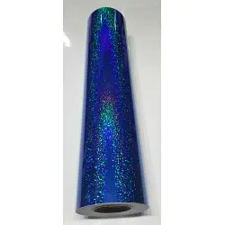 24" x 10 foot Holographic Fluorescent Blue Sequins