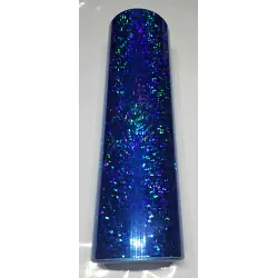 24" x 10 foot Holographic Fluorescent Blue Crystal
