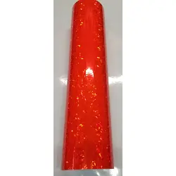 24" x 10 foot Holographic Fluorescent Red Crystal
